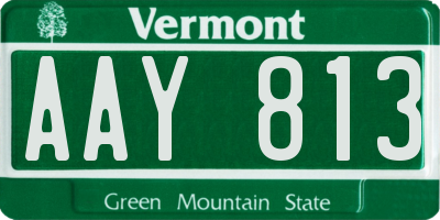 VT license plate AAY813