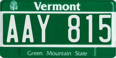 VT license plate AAY815