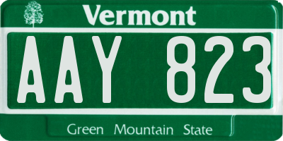 VT license plate AAY823