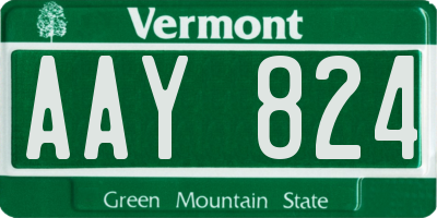 VT license plate AAY824