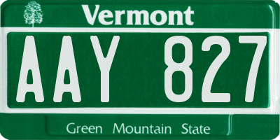 VT license plate AAY827