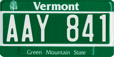 VT license plate AAY841