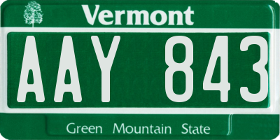 VT license plate AAY843