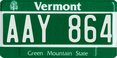 VT license plate AAY864