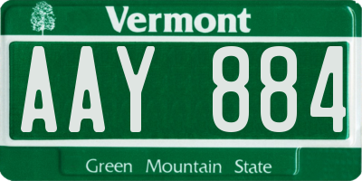 VT license plate AAY884