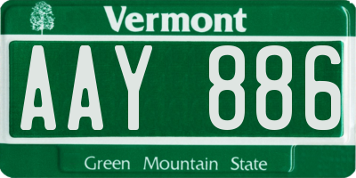 VT license plate AAY886