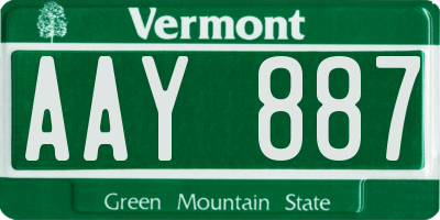 VT license plate AAY887