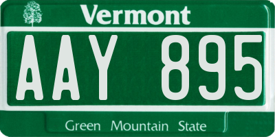 VT license plate AAY895