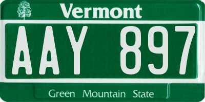 VT license plate AAY897