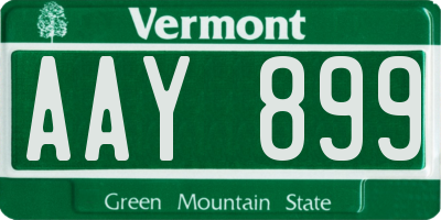 VT license plate AAY899