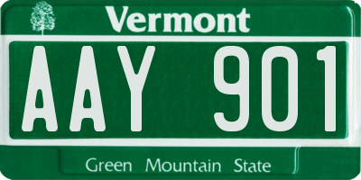 VT license plate AAY901