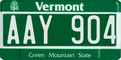 VT license plate AAY904