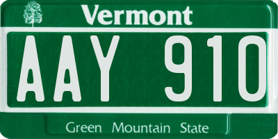 VT license plate AAY910