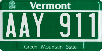 VT license plate AAY911