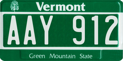 VT license plate AAY912