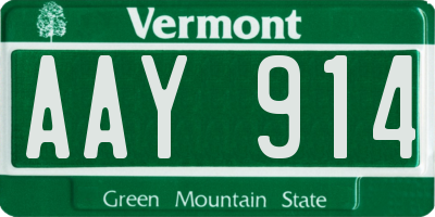 VT license plate AAY914