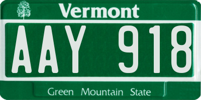 VT license plate AAY918
