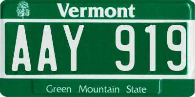 VT license plate AAY919