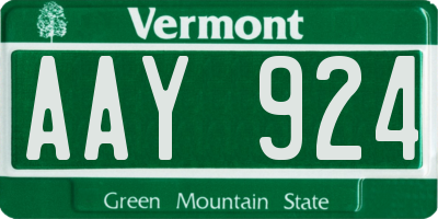 VT license plate AAY924