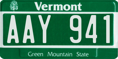 VT license plate AAY941