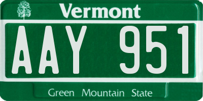 VT license plate AAY951