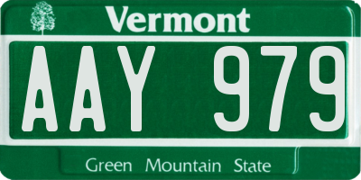 VT license plate AAY979