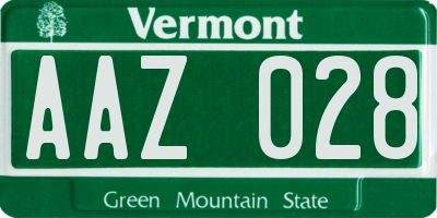 VT license plate AAZ028