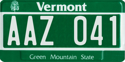 VT license plate AAZ041