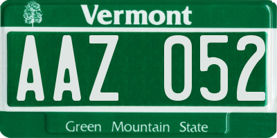 VT license plate AAZ052