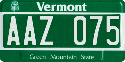 VT license plate AAZ075