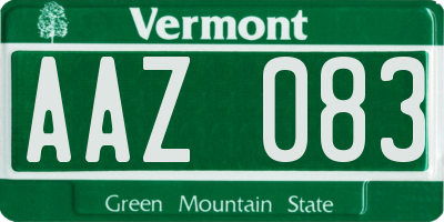 VT license plate AAZ083