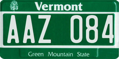 VT license plate AAZ084