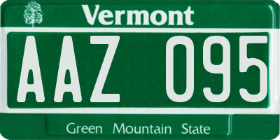 VT license plate AAZ095