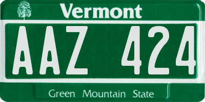 VT license plate AAZ424