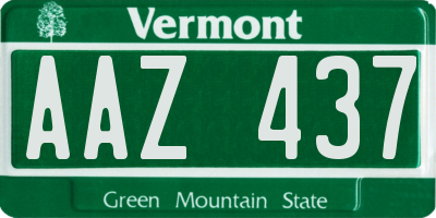 VT license plate AAZ437