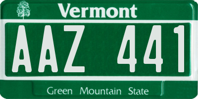 VT license plate AAZ441