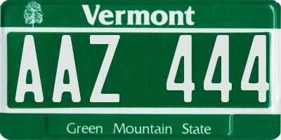 VT license plate AAZ444