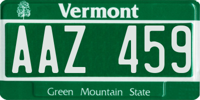 VT license plate AAZ459