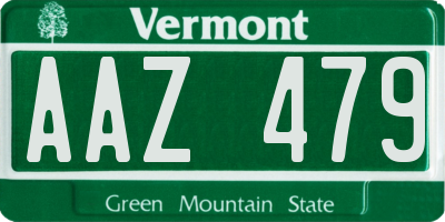 VT license plate AAZ479