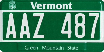 VT license plate AAZ487