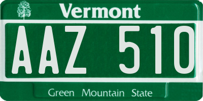 VT license plate AAZ510