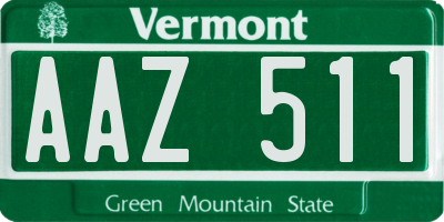 VT license plate AAZ511