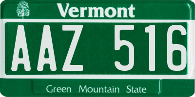 VT license plate AAZ516