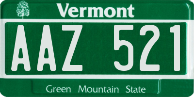 VT license plate AAZ521