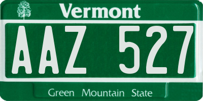 VT license plate AAZ527