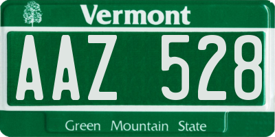 VT license plate AAZ528