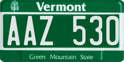 VT license plate AAZ530