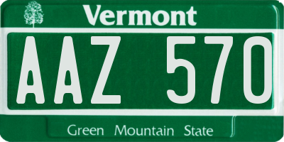 VT license plate AAZ570