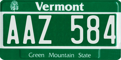 VT license plate AAZ584