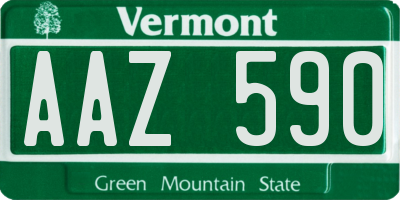 VT license plate AAZ590